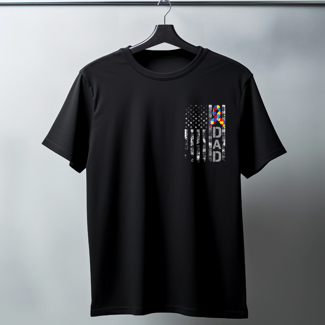Autism Awareness Dad Flag DTF Transfer (DTF TRANSFER)